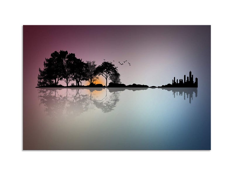 Urttiiyy Large Abstract Guitar Island Canvas Wall Art Modern Music Paintings Abstract Tree Painting Prints Music Lover Home Decor for Living Room Framed Ready to Hang - Image 2